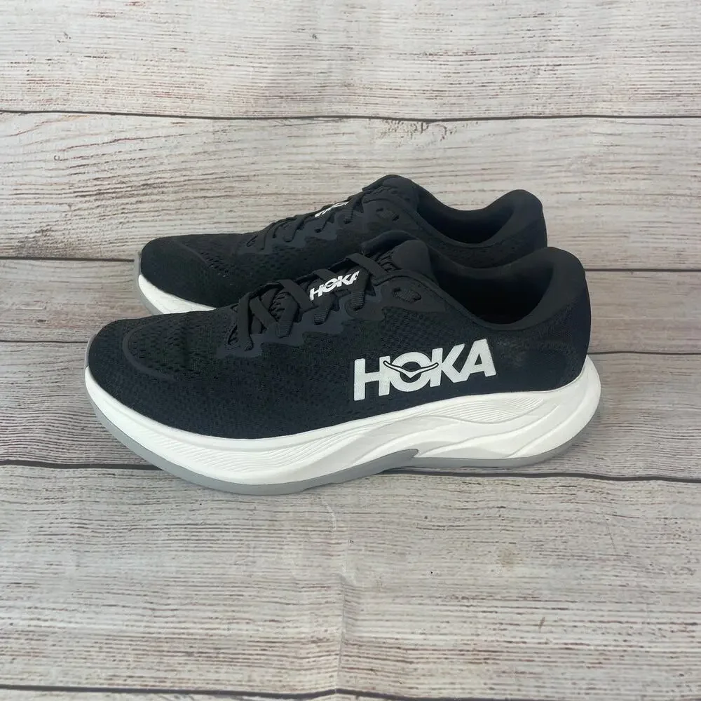 Hoka One Rincon 4 Womens Sz 9.5B Running Shoes Black White